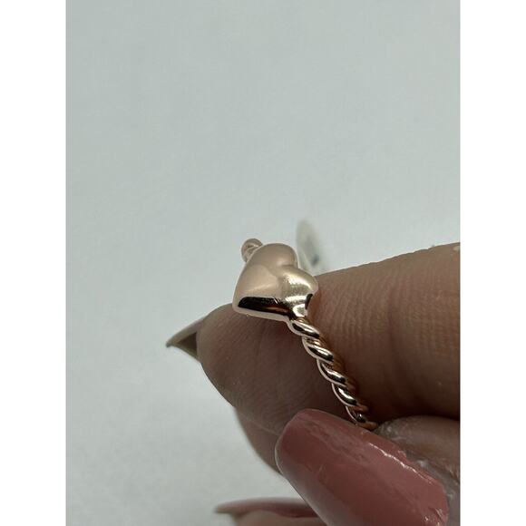 NWT Marked 925 Rose Gold Tone Heart Ring Size 7 - Picture 10 of 10